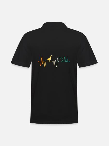 Heartbeat Goose - Men's Polo Shirt - black