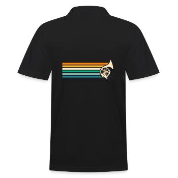 Horn player French horn - Men's Polo Shirt - black - Back - Kai (181cm)