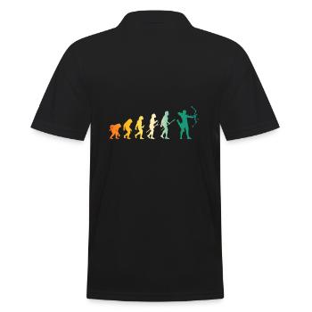 Bogenschütze Evolution Bogenschießen - Männer Poloshirt - Schwarz - Hinten - Kai (181cm)