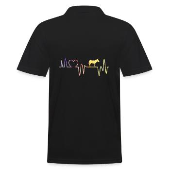 Herzschlag Esel - Männer Poloshirt - Schwarz - Hinten - Kai (181cm)