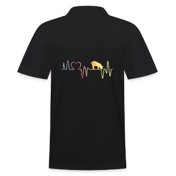 Heartbeat Pig - Men's Polo Shirt - black - Back - Kai (181cm)