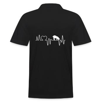 Heartbeat Pig - Men's Polo Shirt - black - Back - Kai (181cm)