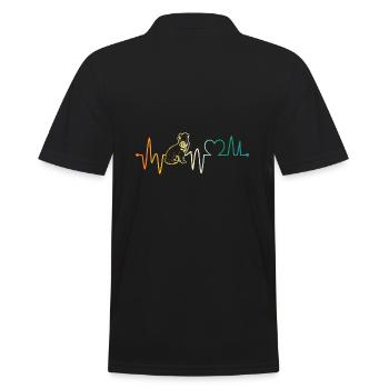 Herzschlag Border Collie - Männer Poloshirt - Schwarz - Hinten - Kai (181cm)