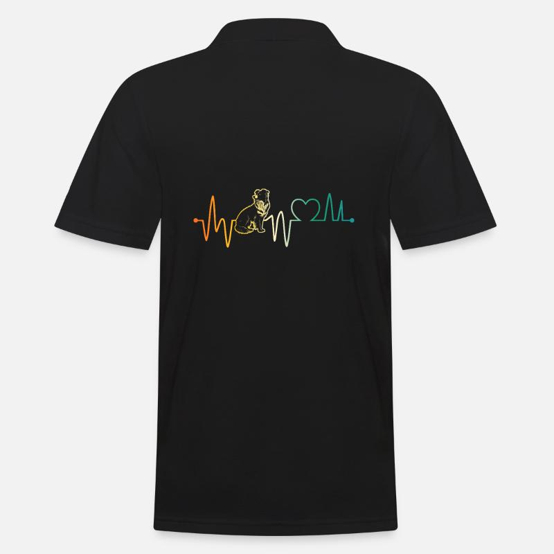 Herzschlag Border Collie - Männer Poloshirt - Schwarz