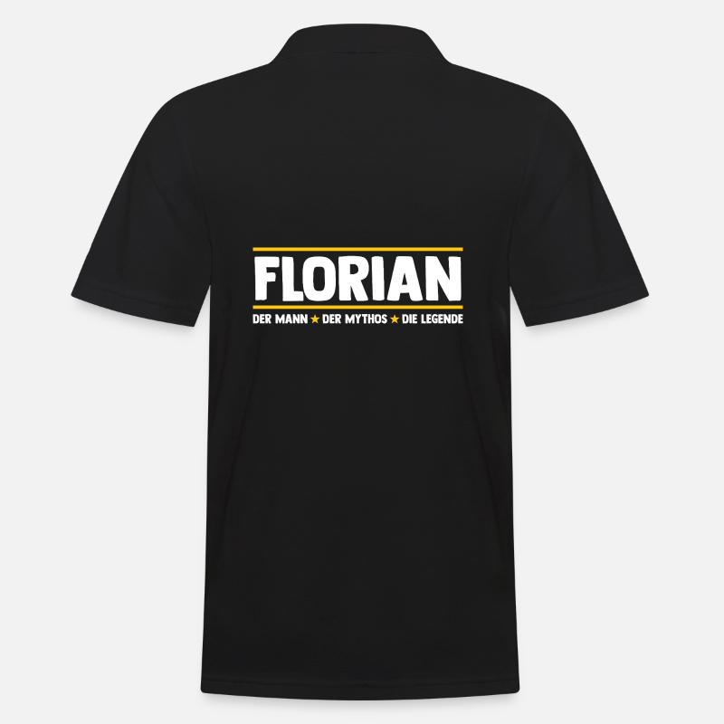 Florian - Männer Poloshirt - Schwarz