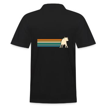 Büffel Rind Ochsen - Männer Poloshirt - Schwarz - Hinten - Kai (181cm)