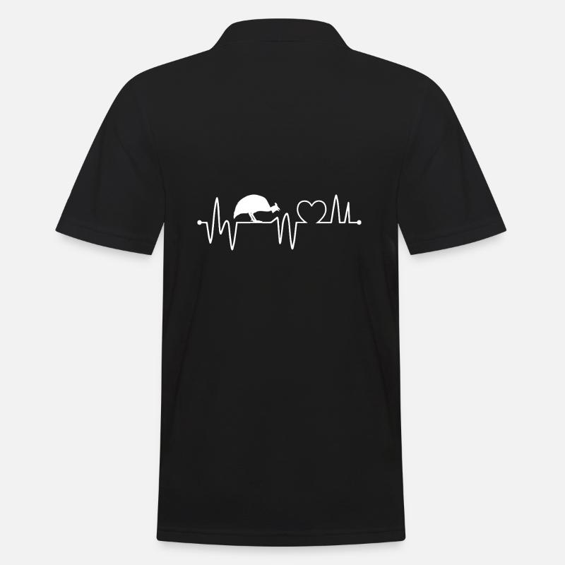 Hühner Herzschlag Hahn - Männer Poloshirt - Schwarz