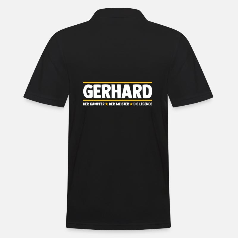 Gerhard - Männer Poloshirt - Schwarz