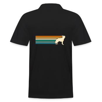 Hund Deutscher Schäferhund - Männer Poloshirt - Schwarz - Hinten - Kai (181cm)