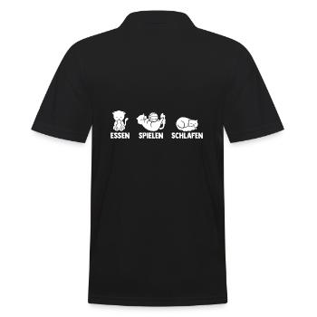 Basketballspieler Basketball - Männer Poloshirt - Schwarz - Hinten - Kai (181cm)