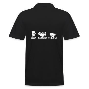 Golfspieler Golf - Männer Poloshirt - Schwarz - Hinten - Kai (181cm)