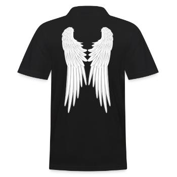 Engel Flügel Engelsflügel Schutzengel Engelflügel - Männer Poloshirt - Schwarz - Hinten - Kai (181cm)
