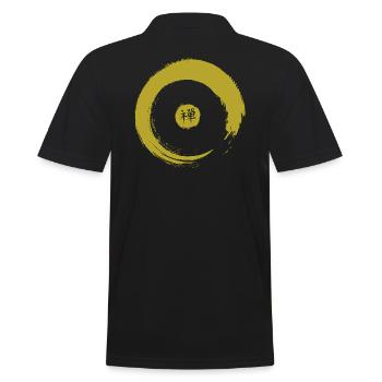 Japon Calligraphie et signe ZEN ENSO 3 - Polo Homme - noir - Dos - Kai (181cm)
