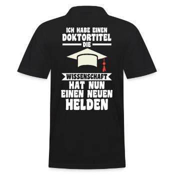Doktor Abschluss Doktorand Promotion Doktortitel - Männer Poloshirt - Schwarz - Hinten - Kai (181cm)