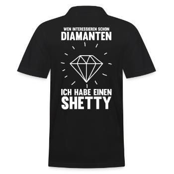 Pferd Reitsport Reiten Pferdesport Shetty - Männer Poloshirt - Schwarz - Hinten - Kai (181cm)