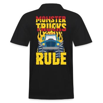 Monster Trucks Rule - Männer Poloshirt - Schwarz - Hinten - Kai (181cm)