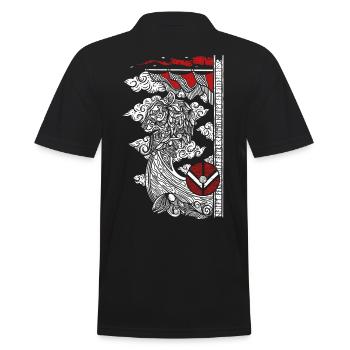 Wikingerschiff Wikinger Kapitän Krieger Boot - Männer Poloshirt - Schwarz - Hinten - Kai (181cm)