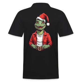 Conception de Noël festif T-Rex père Noël - Polo Homme - noir - Dos - Kai (181cm)