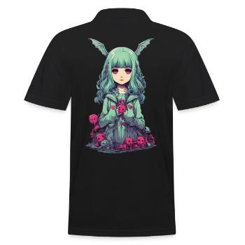 Goth Pastel démon kawaii gothique Anime fille - Polo Homme - noir - Dos - Kai (181cm)