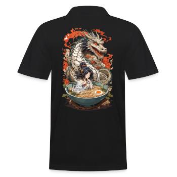 Manga Ramen Dragon Esthétique Tokyo Style Design - Polo Homme - noir - Dos - Kai (181cm)