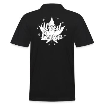 Weed Lover - Cannabis Lover - Marihuana Lover - Männer Poloshirt - Schwarz - Hinten - Kai (181cm)