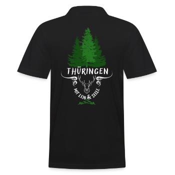 Thüringen mit Leib und Seele - Männer Poloshirt - Schwarz - Hinten - Kai (181cm)