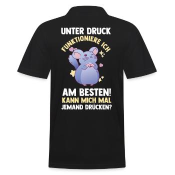 Unter Druck Funktioniere Ich Am Besten - Männer Poloshirt - Schwarz - Hinten - Kai (181cm)