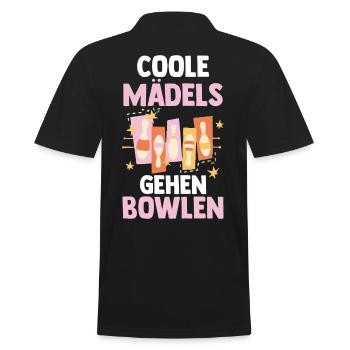 Bowler Bowlen Kegeln Bowling - Männer Poloshirt - Schwarz - Hinten - Kai (181cm)