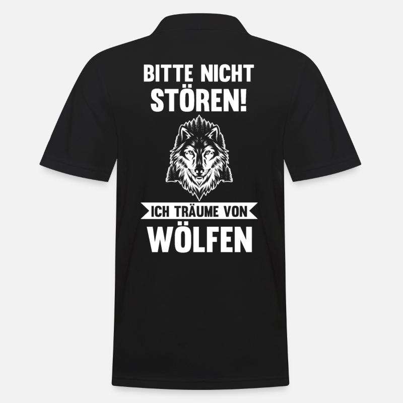 Tier Waldtier Wolf - Männer Poloshirt - Schwarz