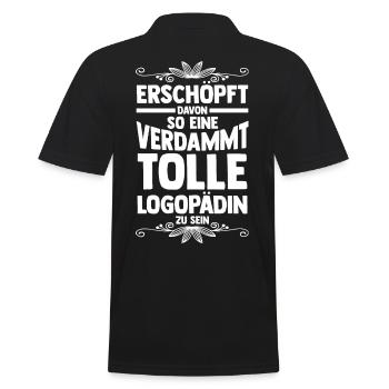 Logopädie Logopädin - Männer Poloshirt - Schwarz - Hinten - Kai (181cm)