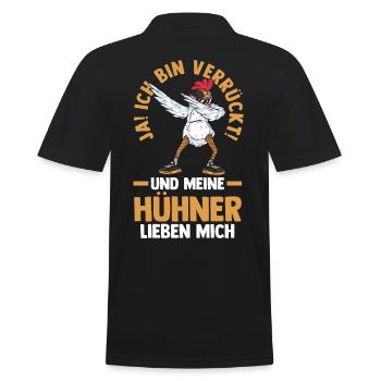 Huhn Hühnerstall Bauernhof Bauer Landwirt Hühner - Männer Poloshirt - Schwarz - Hinten - Kai (181cm)