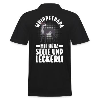 Hund Hundepapa Vater Whippetpapa Whippet - Männer Poloshirt - Schwarz - Hinten - Kai (181cm)