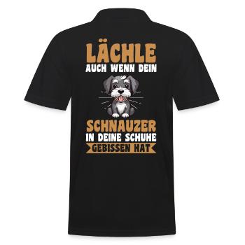 Riesenschnauzer Hund Schnauzer - Männer Poloshirt - Schwarz - Hinten - Kai (181cm)