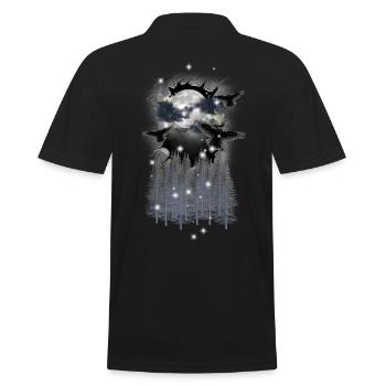 mystique nature forêt corbeaux corbeau oiseaux d’halloween - Polo Homme - noir - Dos - Kai (181cm)