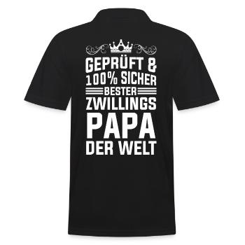 Bester Zwillingspapa Vater Von Zwillingen Vatertag - Männer Poloshirt - Schwarz - Hinten - Kai (181cm)