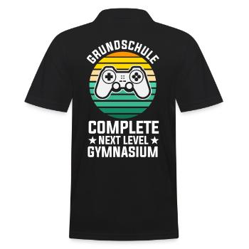 Gamer Zocker Zocken Gaming Konsole Grundschule - Männer Poloshirt - Schwarz - Hinten - Kai (181cm)