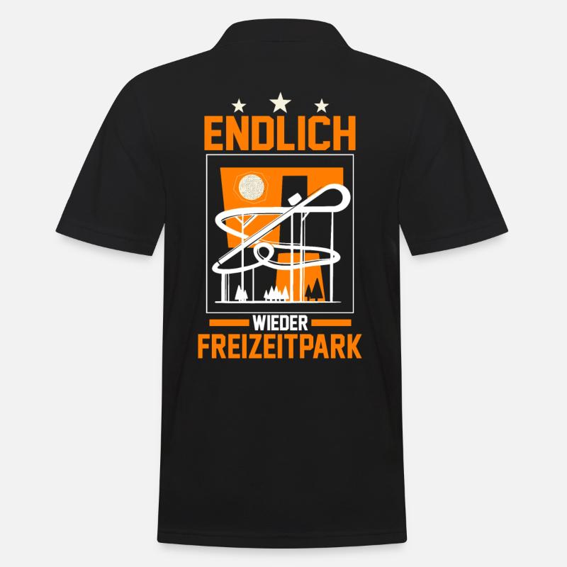 Freizeitpark Vergnügungspark Achterbahn Kirmes - Männer Poloshirt - Schwarz