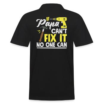 If Dad Can not Fix It No One Can Father's Day Gift - Men's Polo Shirt - black - Back - Kai (181cm)