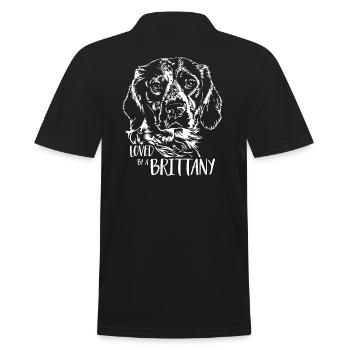 Aimé par un breton épagneul breton chiens Wilsigns - Polo Homme - noir - Dos - Kai (181cm)