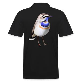 Bluethroat Bird - Men's Polo Shirt - black - Back - Kai (181cm)