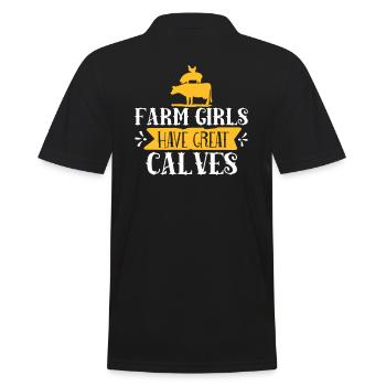 Farm Girl have great calves - Men's Polo Shirt - black - Back - Kai (181cm)