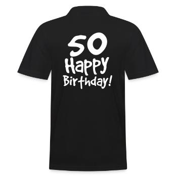 50th birthday - Men's Polo Shirt - black - Back - Kai (181cm)