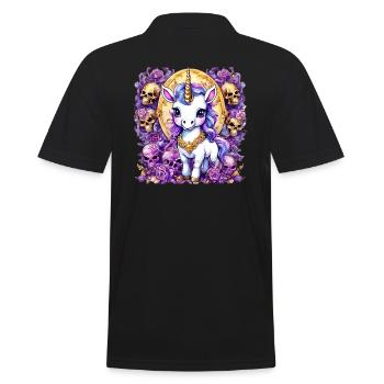 Licorne avec Crânes Anti Mignon - Licorne de bain - Polo Homme - noir - Dos - Kai (181cm)