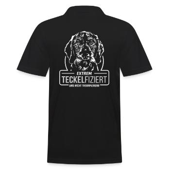 TECKELFIZIERT Rauhaardackel Hundespruch Wilsigns - Männer Poloshirt - Schwarz - Hinten - Kai (181cm)