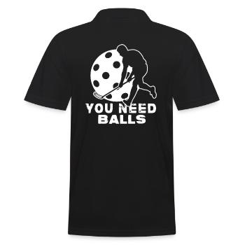 Floorball Floorball FLOORBALL-balls Floorball Game - Men's Polo Shirt - black - Back - Kai (181cm)