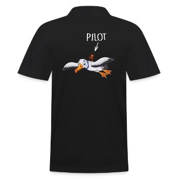 Pilot flies airplane crash pilot - Men's Polo Shirt - black - Back - Kai (181cm)