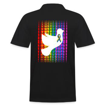Pride Fiedenstaube Ukraine - Männer Poloshirt - Schwarz - Hinten - Kai (181cm)