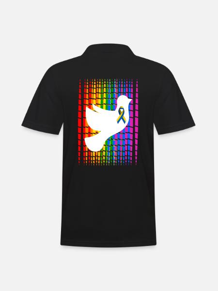 Pride Feather Dove Ukraine - Men's Polo Shirt - black