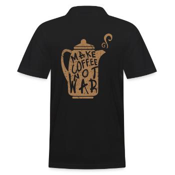 Make coffee not war - Men's Polo Shirt - black - Back - Kai (181cm)
