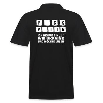 ukraine no war no putin puck futin - Männer Poloshirt - Schwarz - Hinten - Kai (181cm)